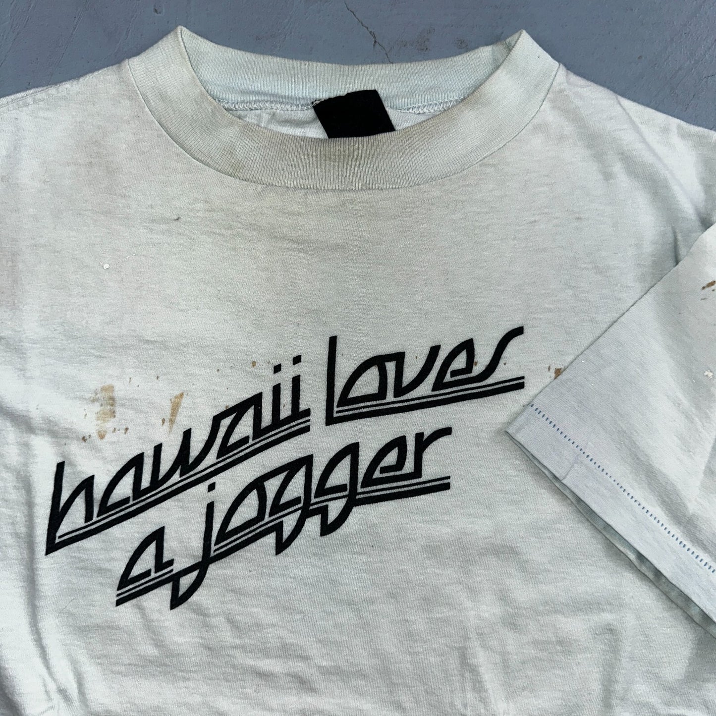 Hawaii Loves A Jogger 1970s VTG T Shirt 70s Rockabilly Rare Text Graphic Running