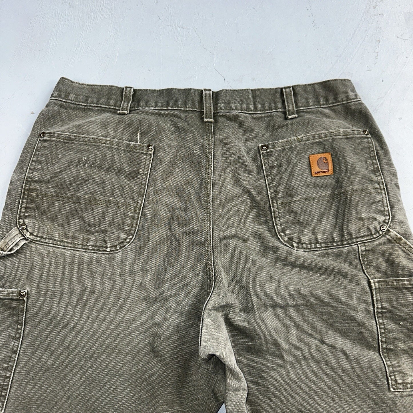 Carhartt VTG Double Knee Carpenter Pants Mexico B01 B136 MOS Green Act 38x32