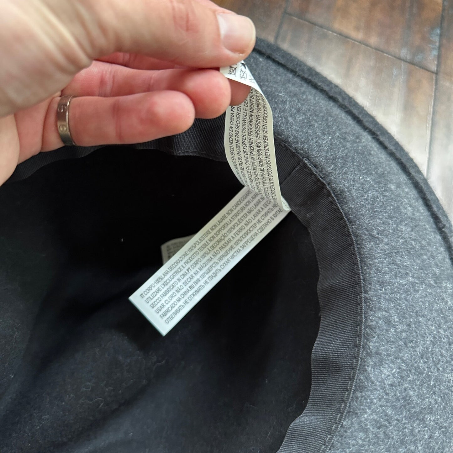 FOREVER 21 Fedora Hat Women's M/L 100% Wool Black Felt Wide Brim Cap