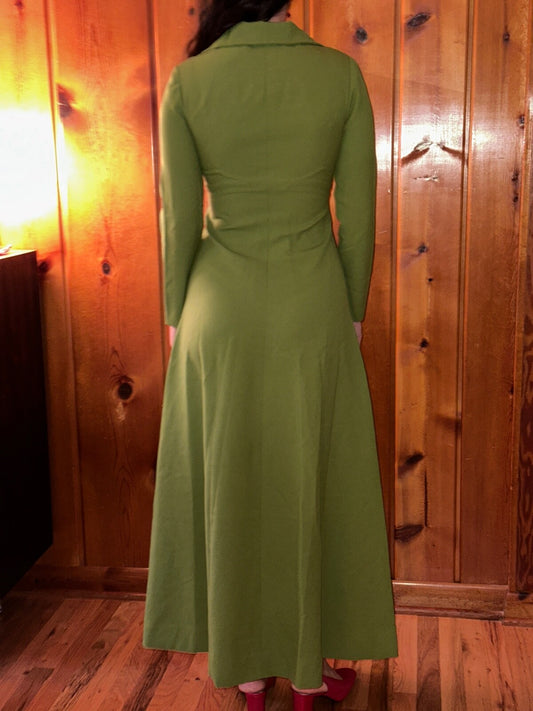VTG 1960s Dress Grandmacore Cottagecore Casual Rockabilly Green Chic Boho Casual