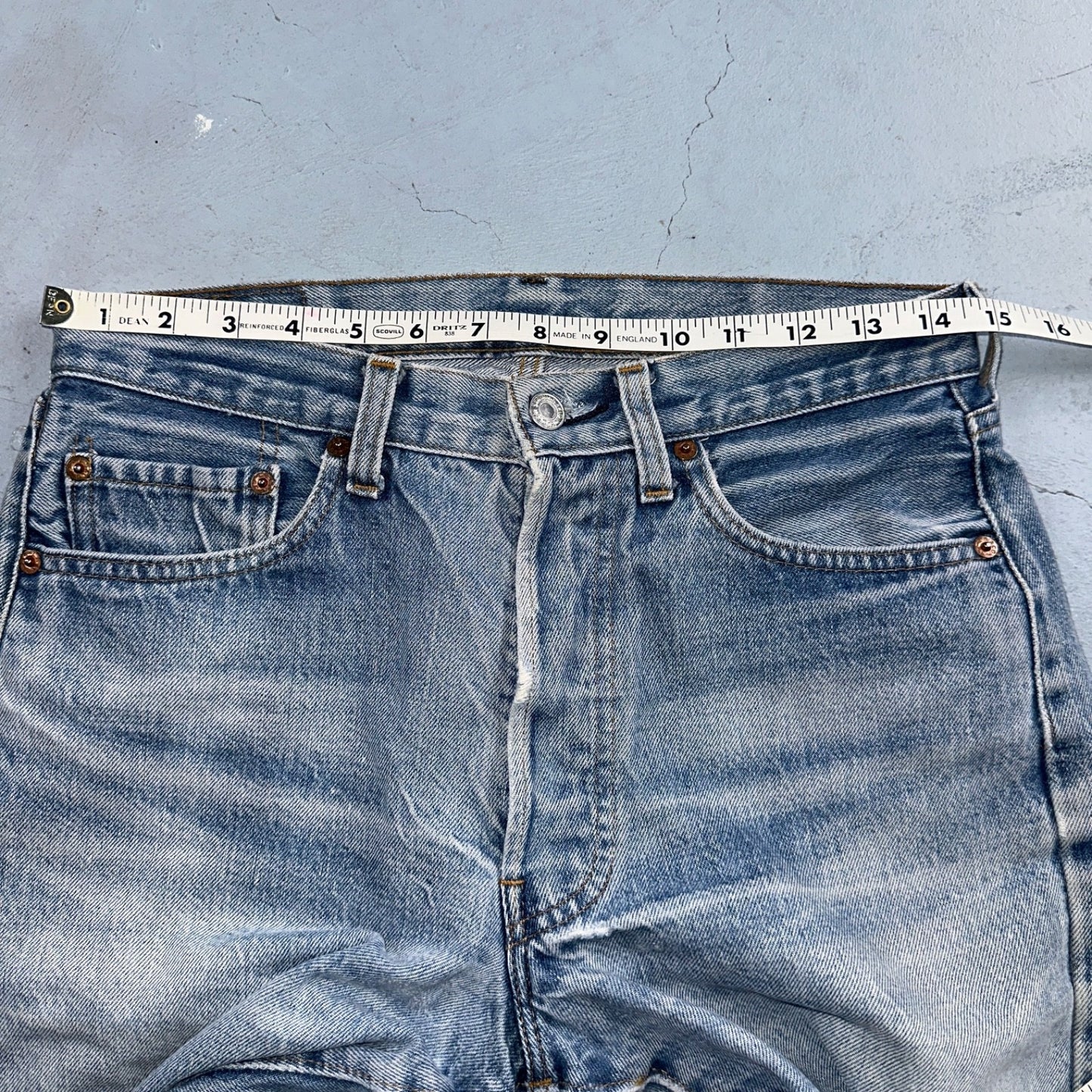 Levis 501 Vintage 80s Redline Selvedge USA Light Wash Jeans 31x36 Act 29x32
