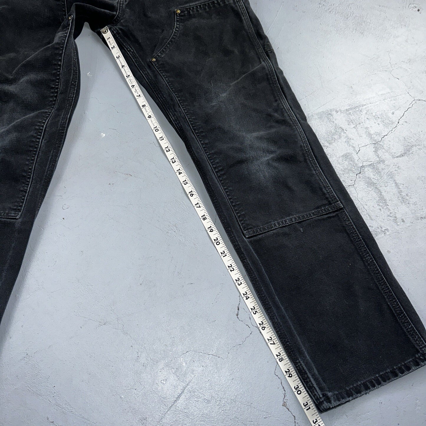 Carhartt VTG Double Knee Carpenter Pants Mexico B01 B136 BLK Black 30x34 A 27x31