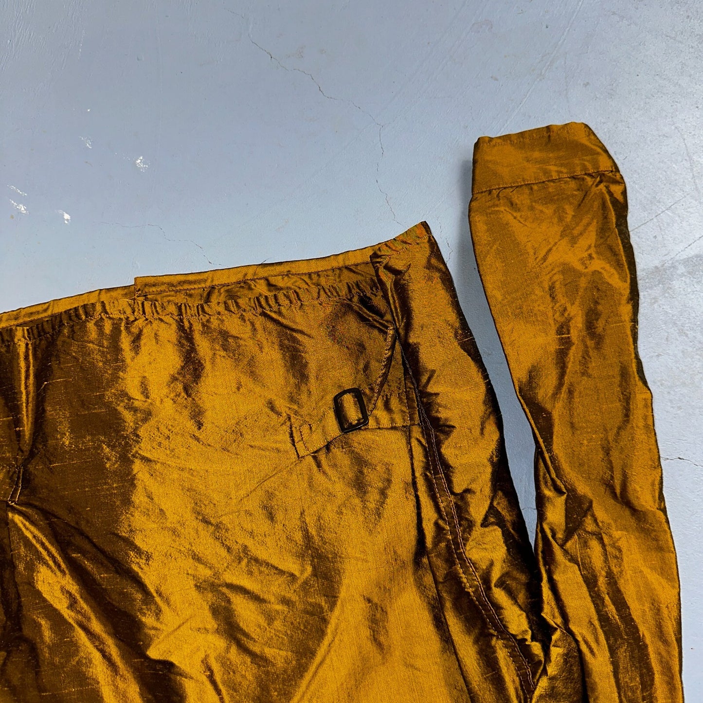 Romeo Gigli Yellow Gold Silk Button Jacket Shirt Blouse VTG Size 42 Italy RARE