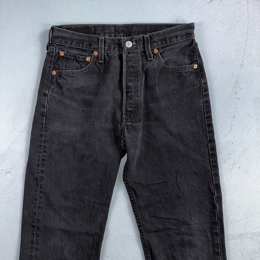 Levis 501 Vintage Y2K XX Straight Leg Jeans 90s Black Wash 30x32 Act 28x30