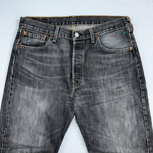 Levis 501 Vintage Y2K XX Straight Leg Jeans Black Light Wash 34x34 Act 33x33