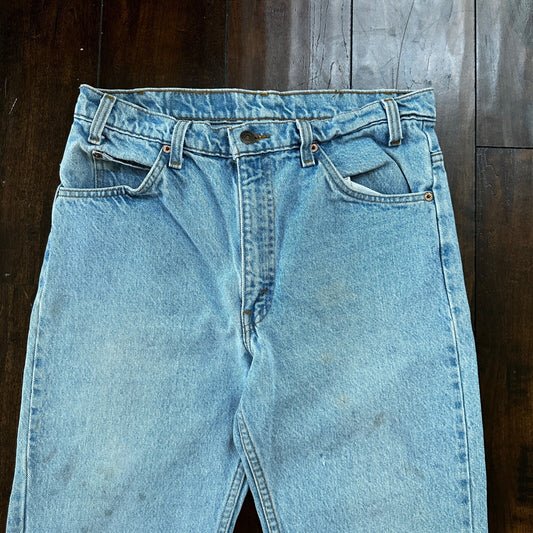 Vintage 80s Levis 505 Light Blue 70s Jeans USA Orange Tab 34x32 Act 31x30