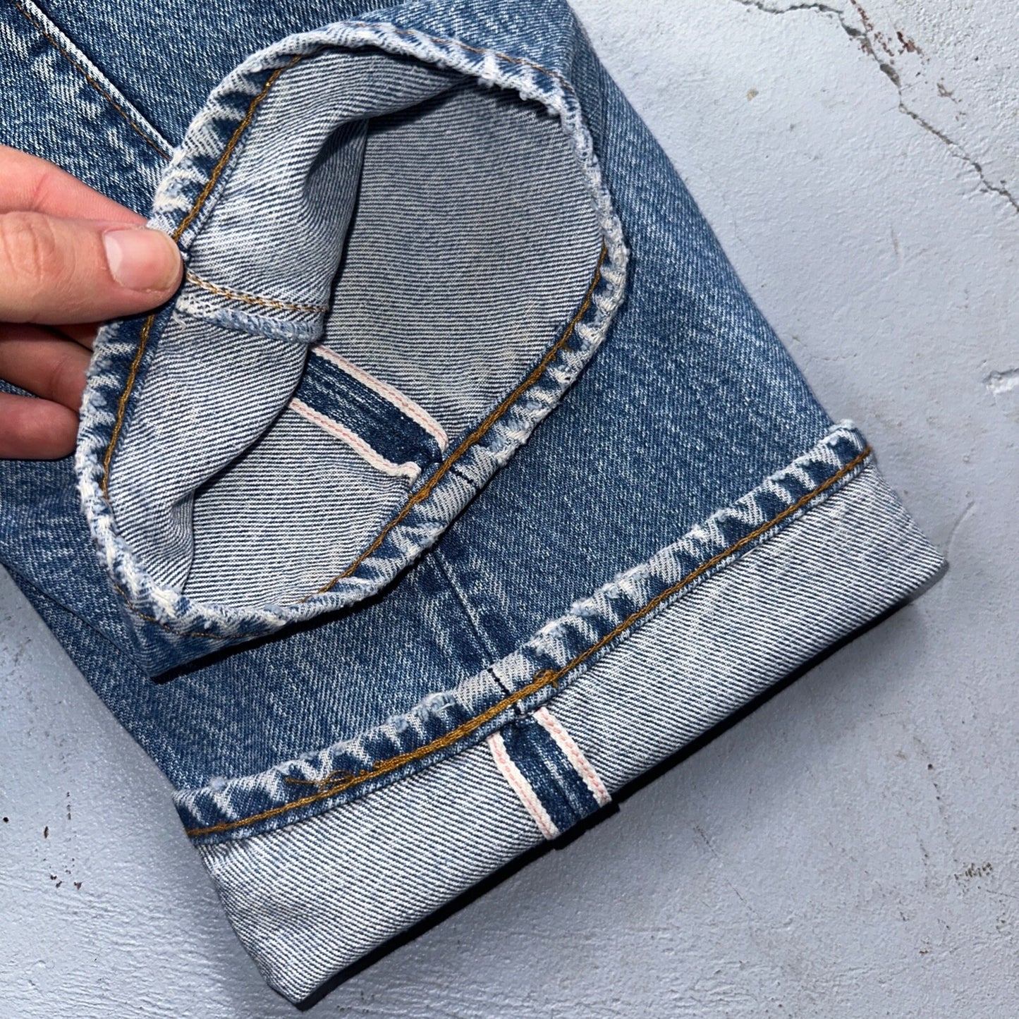 Levis 501 Vintage 80s Redline Selvedge USA XX Jeans Light Wash Stained Act 28X33