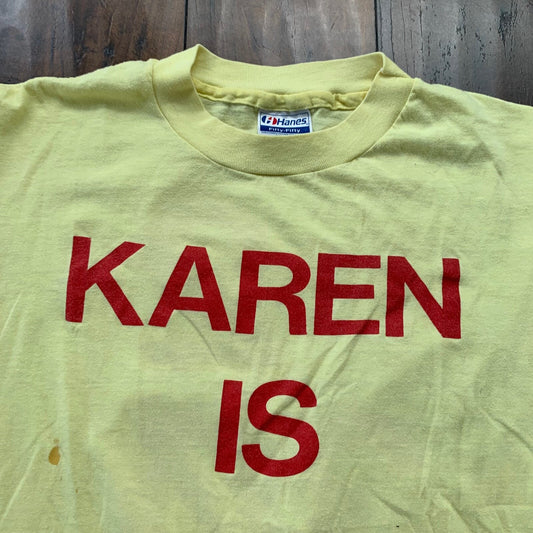 Karen Is 30 Vintage T Shirt Funny Adult Humor Age TikTok 80s Hanes Rap Travis