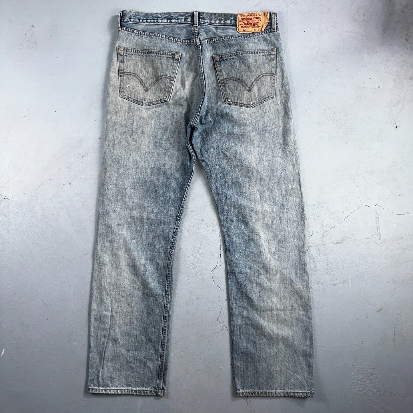 Levis 501 Vintage Y2K XX Straight Leg Jeans Blue Light Wash 38x34 Act 38x32
