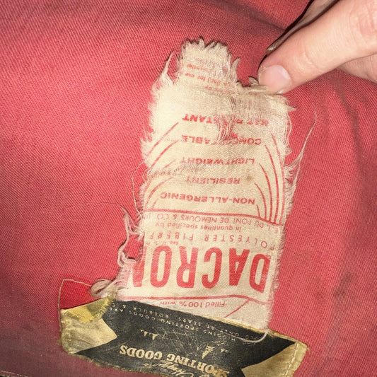 Vtg Sleeping Bag Canvas Red Duffle Bag USA Bell System Talon 1940s 40s 50s WWII