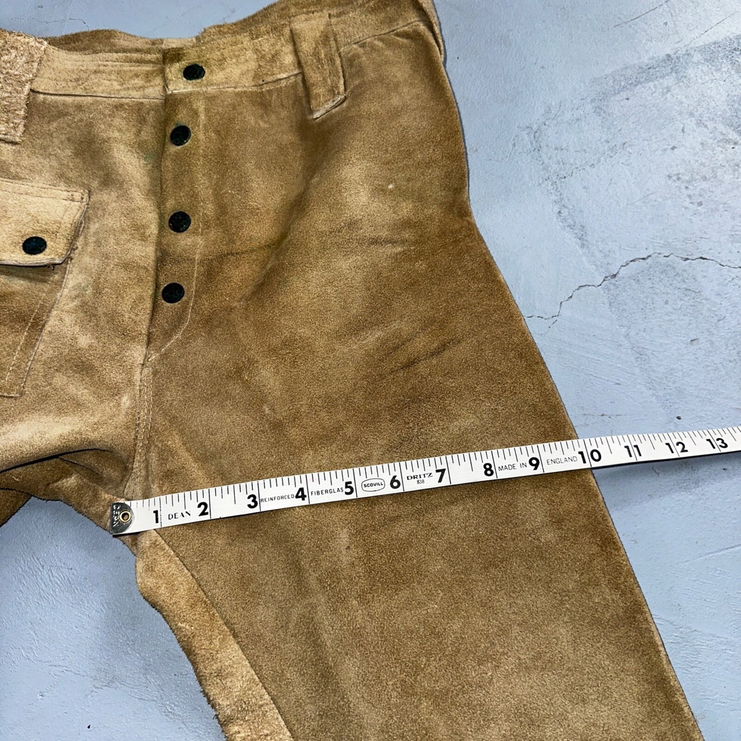 Vintage 1960s Leather Pants 28 Wide Leg Brown Rockabilly 60s Cowboy Suede 27x30