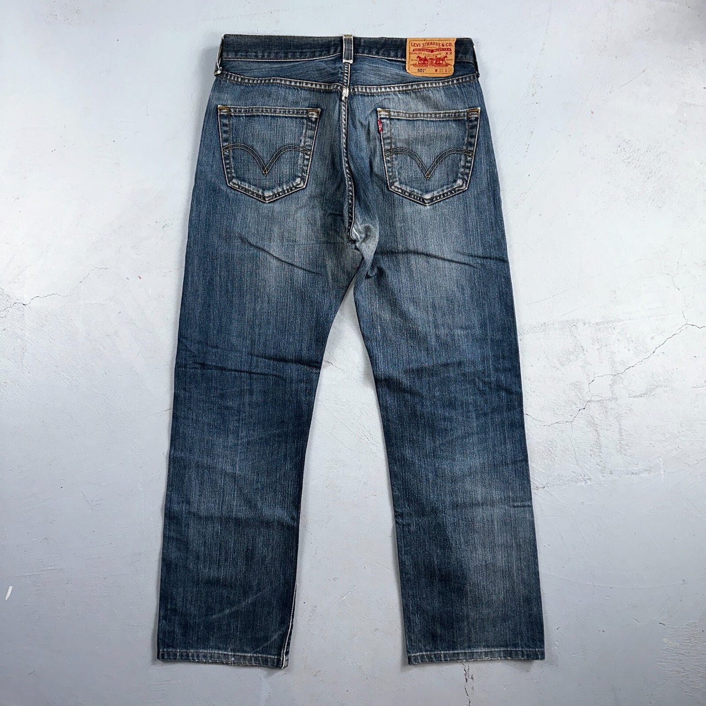 Levis 501 Y2K XX Straight Leg Jeans Blue VTG Med Wash 33x34 Act 31x29