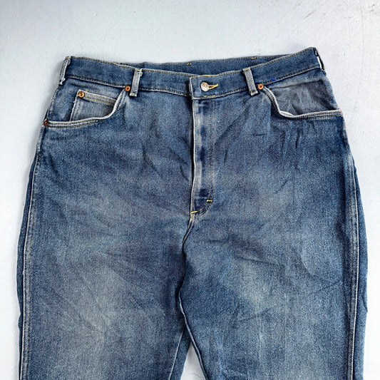 Lee VTG 80 Riders Denim Boot Cut Flare Jeans USA 34x31 Med Wash Cowboy 1980s