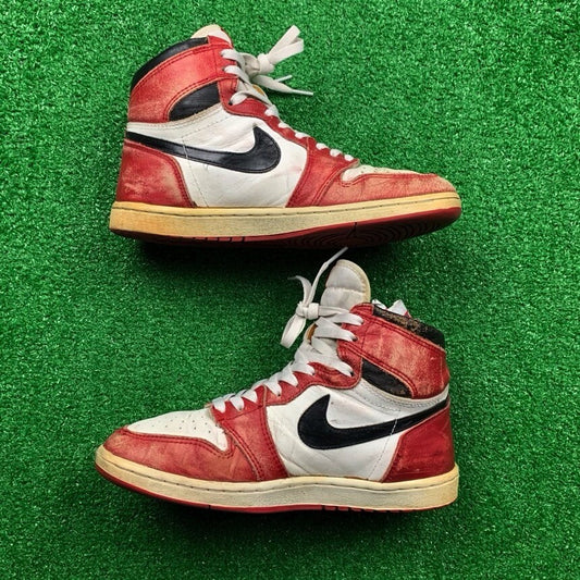 Nike OG 1985 Air Jordan 1 Chicago Red White Black Rare Vintage 85 9 Bred Royal