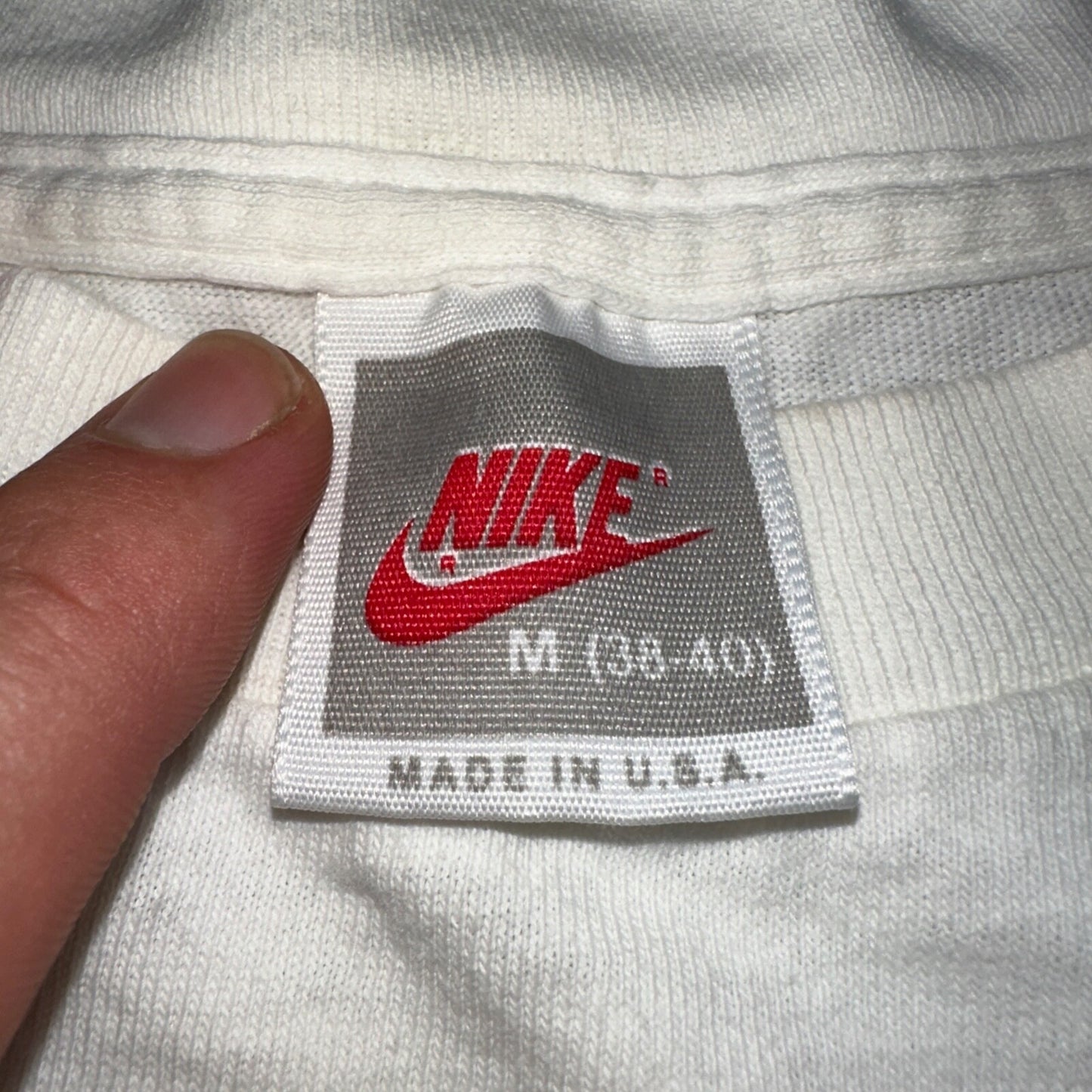 Nike Just Do It JDI VTG T Shirt Gray Tag 90s Single Stitch White Basic Gym