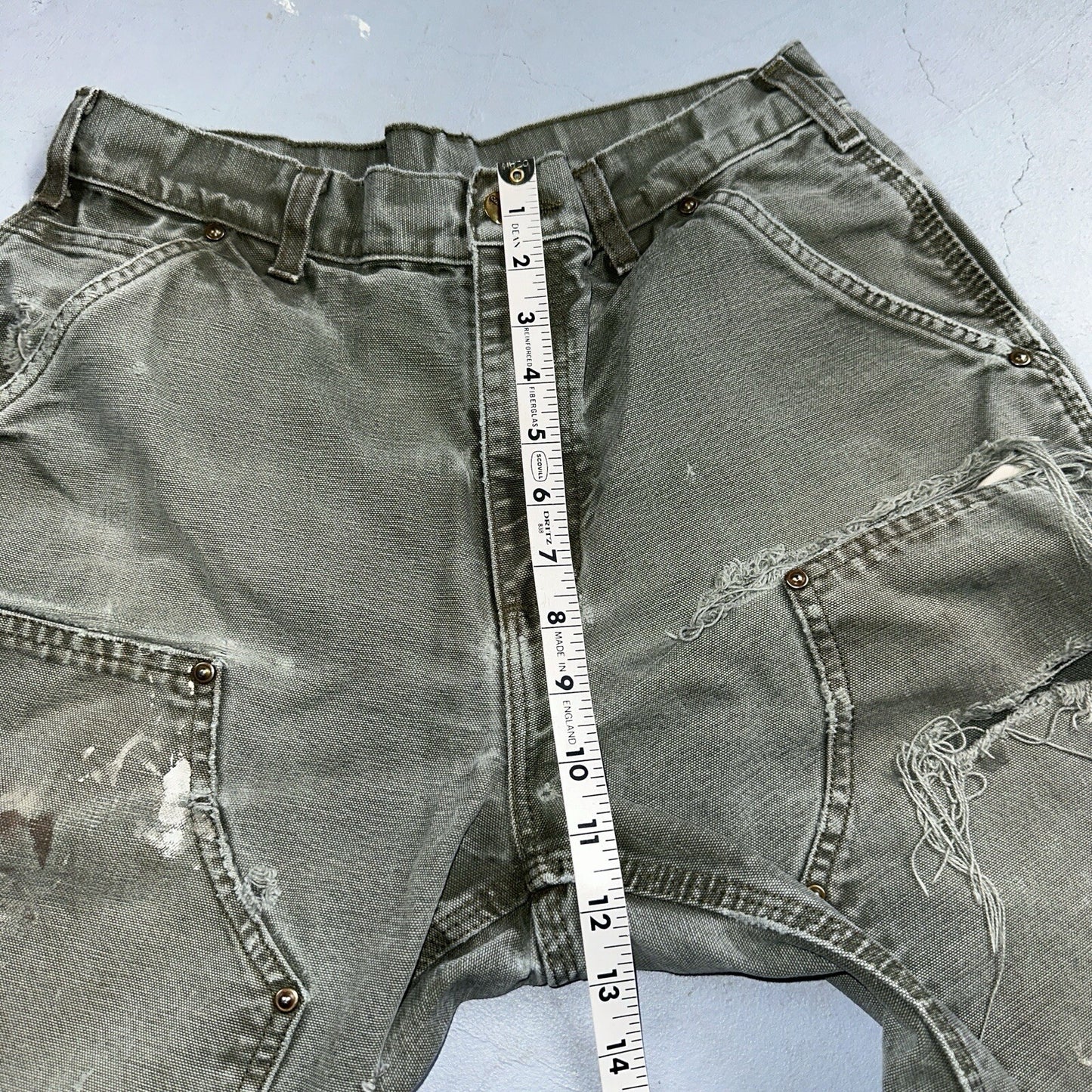 Carhartt VTG Double Knee Carpenter Pants USA B01 B136 MOS Green 31x30 Act 30x28