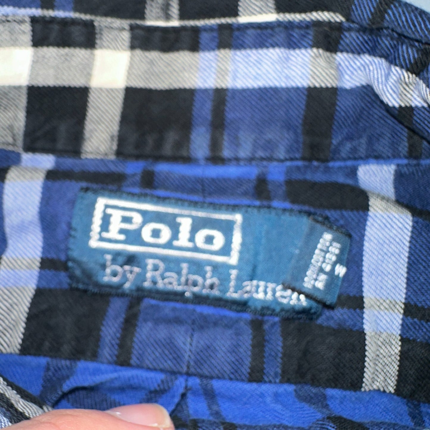 Polo Ralph Lauren VTG Oxford Shirt Plaid Stripe Button Down Up 90s Mens M Blue