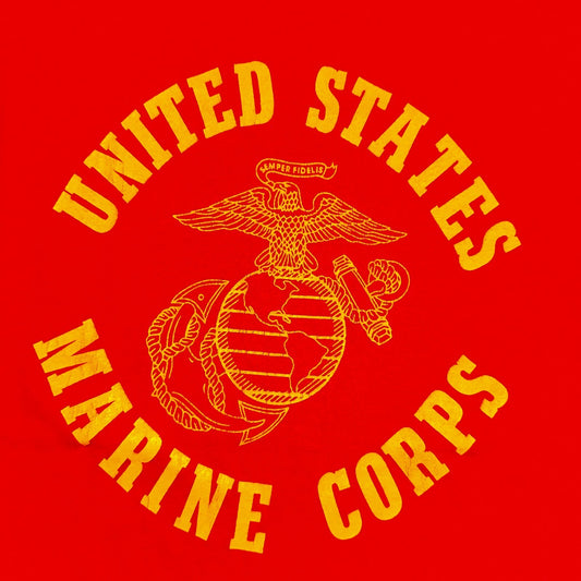 Vintage USMC 80s United States Marine Corps Shirt 1980s Medium Red Screen Stars
