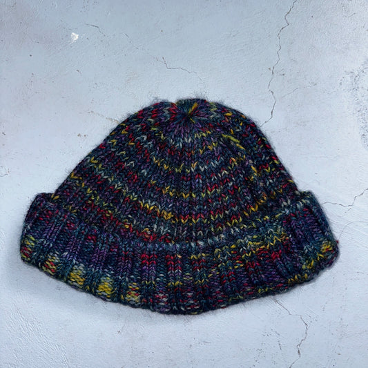 VTG 60s 70s Wool Hand Knit Winter Beanie Hat OSFM Rockabilly Warm Grunge Basic