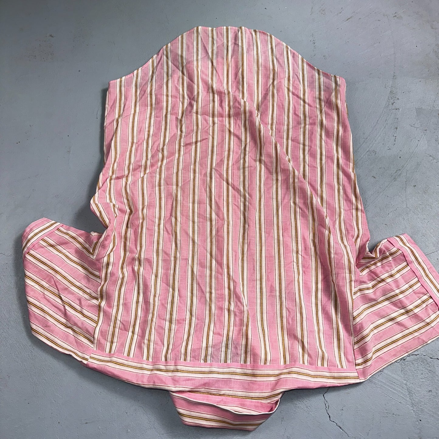 1960s Pink Striped Short Sleeve Button Down Shirt Rockabilly 15.5 Apollo