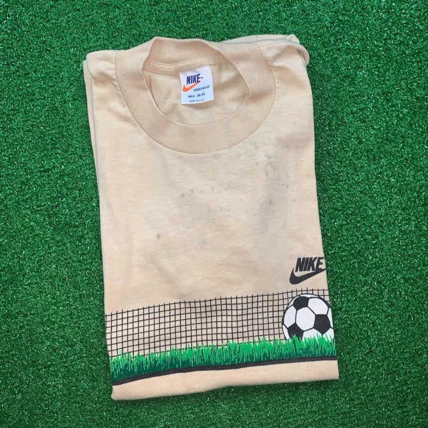 Vintage Nike T Shirt USA Rare Single Stitch Soccer Sports 70s 80s Running Geisha