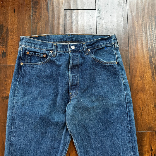Levis 501 Vintage 90s USA XX Straight Leg Jeans Blue Med Wash 34x32 Act 31x30