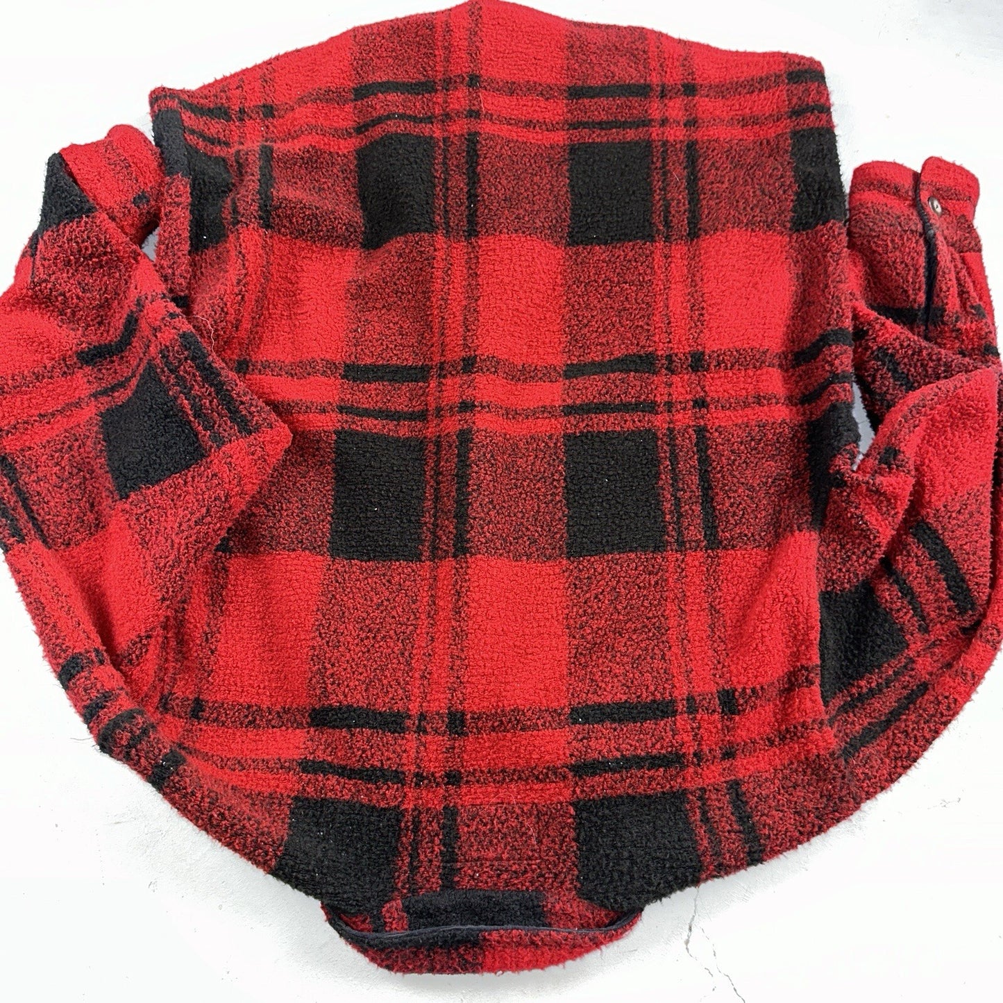 True Grit VTG 80s Made in USA Fleece Jacket Shirt Jacket Plaid Flannel Buffalo