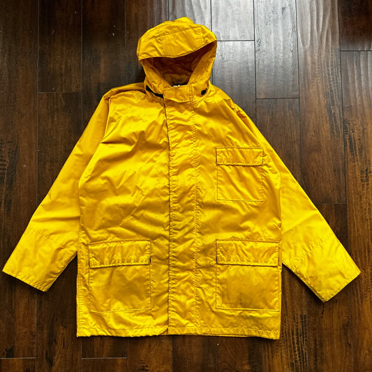 VTG Terrramar 1990s Diamond Jacket Mens Yellow XL Parka Rain Workwear