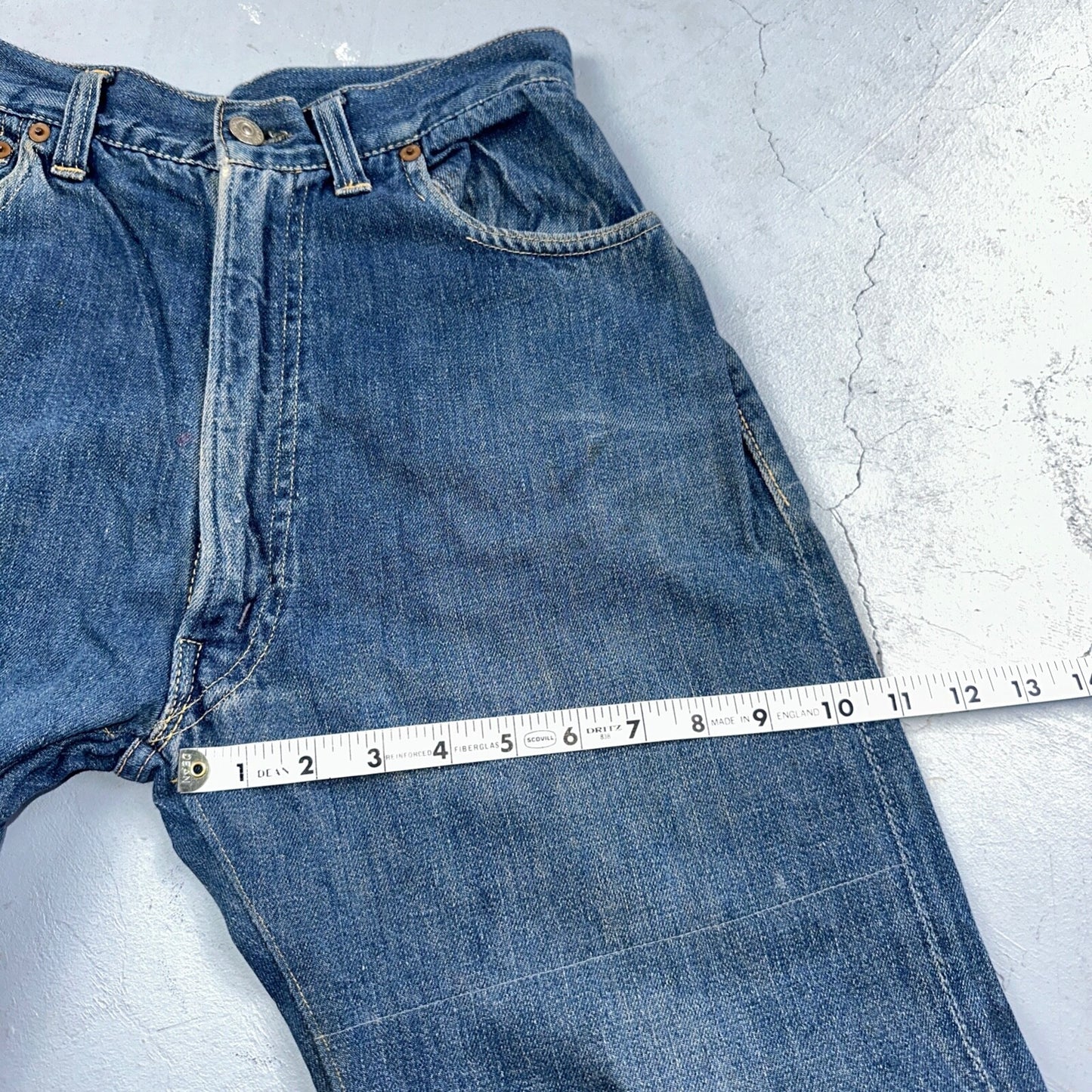 Levis 701 Big E Vintage 50s Redline Hidden Rivets USA 1950s Jeans 501 Act 26x29