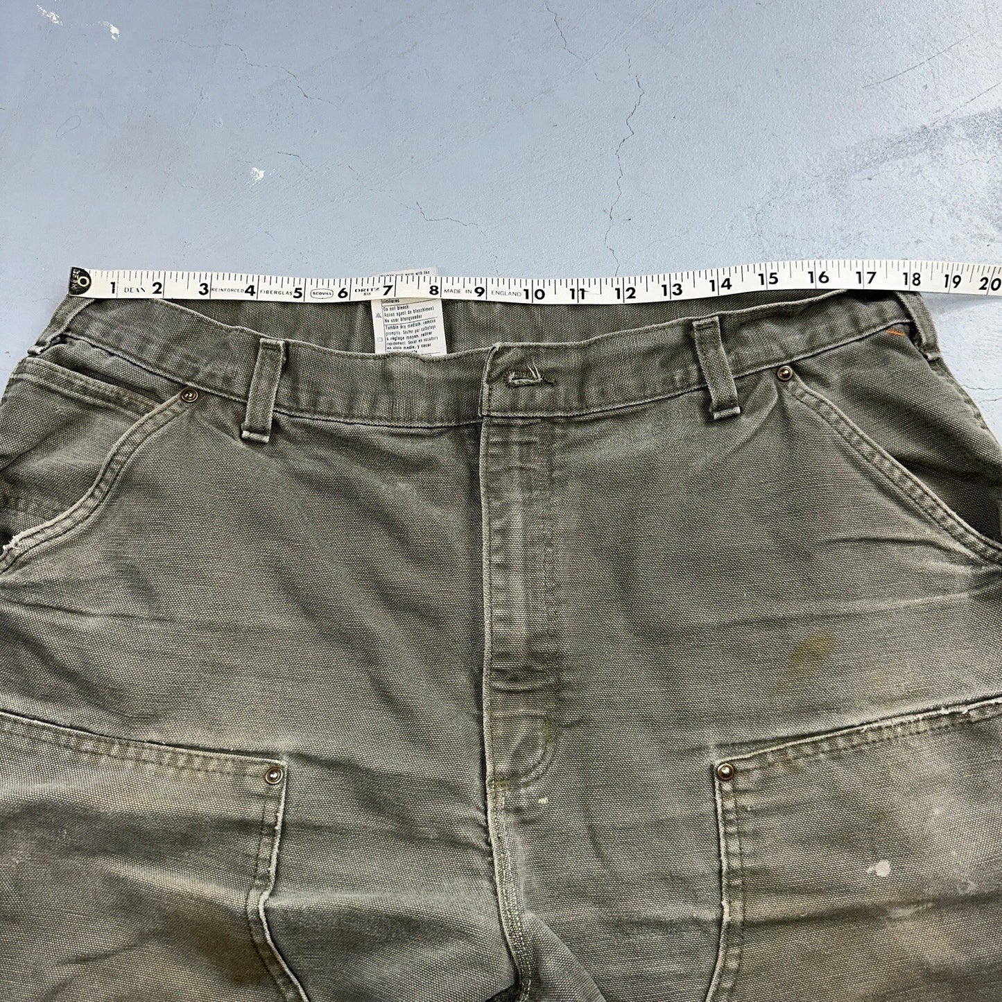 Carhartt VTG Double Knee Carpenter Pants Mexico B01 B136 MOS Green Act 38x32