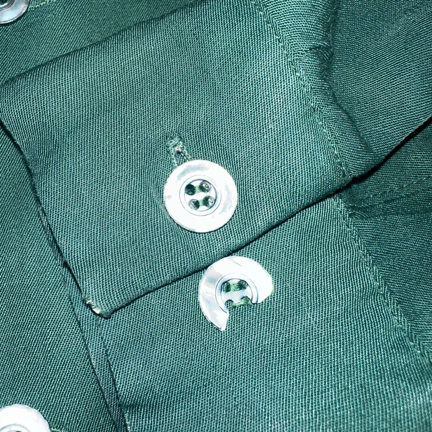 Vintage 1940s McGregor Gabardine Ricky Jacket Button Up Bottle Green 40s Rare