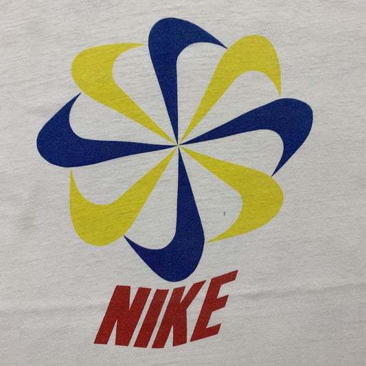 Nike Vintage T Shirt Mens M 70s Purple Ringer Pinwheel Running Geisha Simple