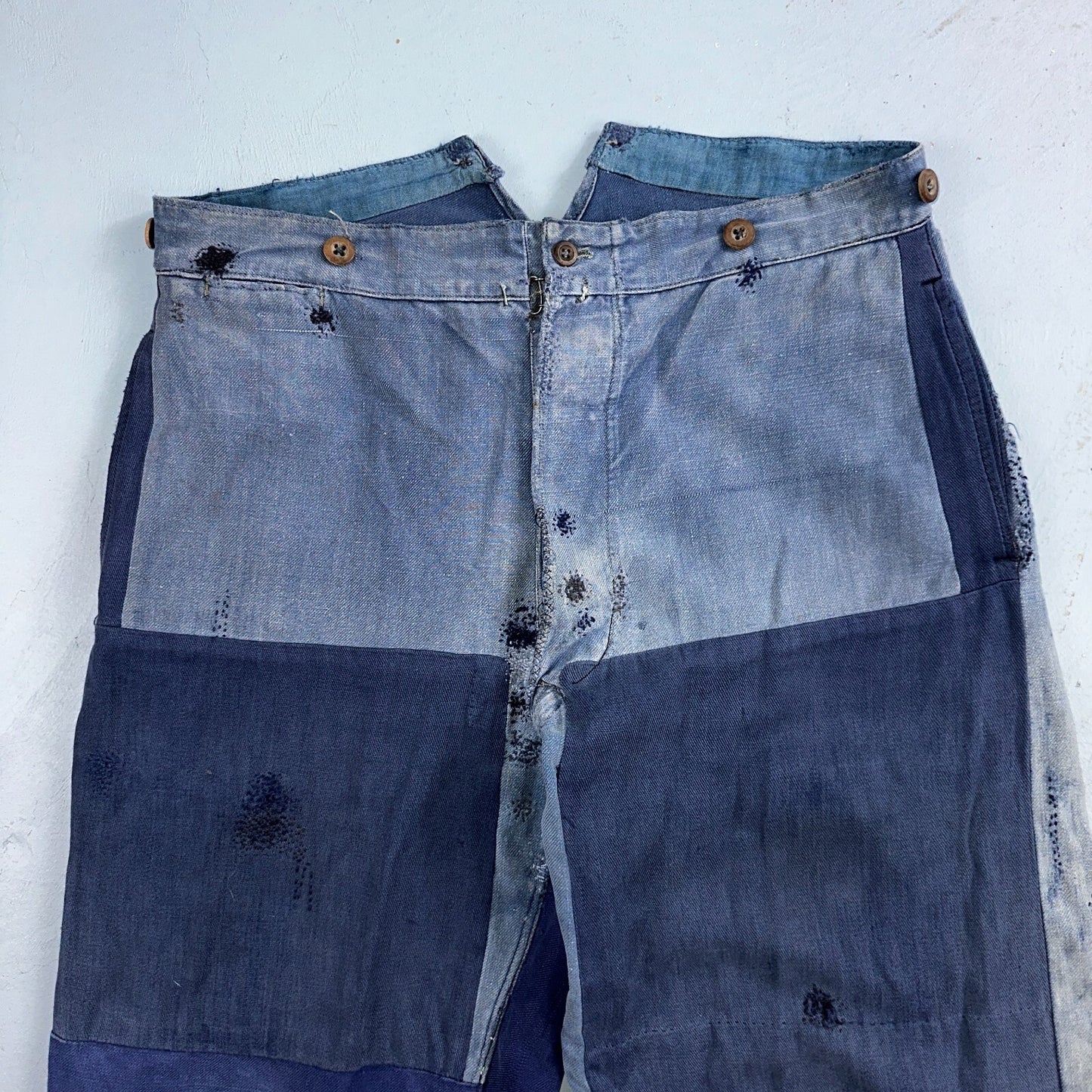 Vintage 1930s 1940s Buckleback Pants Denim Navy Blue Dungaree 30s 40s Rockabilly