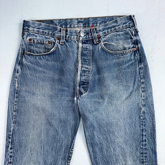 Levis 501 Vintage 80s USA XX Straight Leg Jeans Blue Light Wash Act 31x32