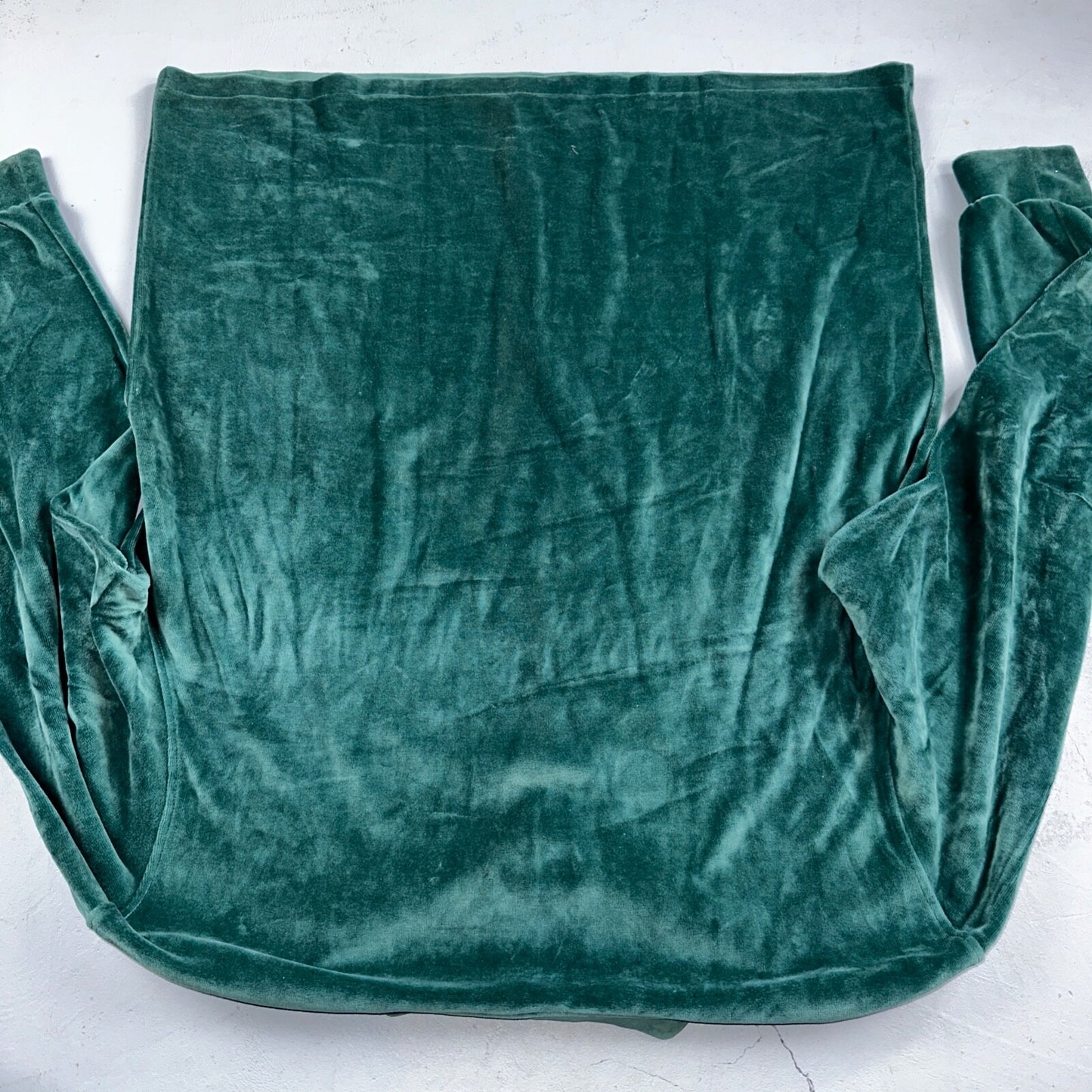 VTG Mens Lands’ End V-Neck Cotton Blend Velour L/S PULLOVER Made USA Sz XL 90s