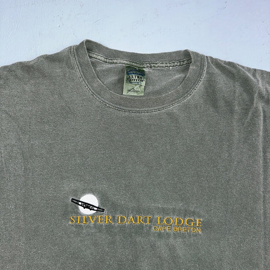 Silver Dart Lodge Y2K VTG T Shirt Cape Breton Green Gildan Embroidery XL
