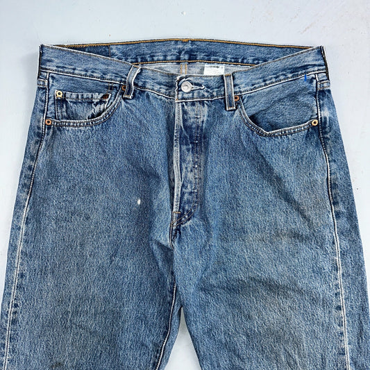 Levis 501 Vintage 90s XX Straight Leg Jeans Y2K Med Wash 36x34 Act 34x33