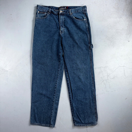 Richcow Jeans Vintage Y2K Carpenter Blue Denim Jeans Mens Size 38x32 Embroidery