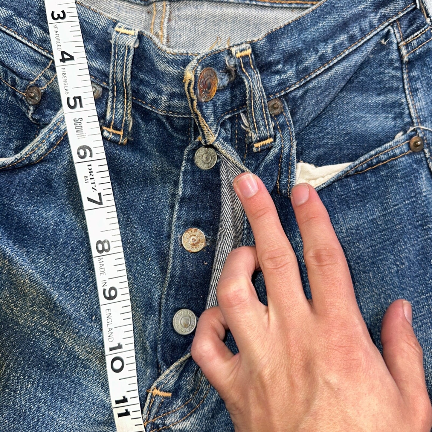 Levis 501 Big E Vintage 60s Redline Selvedge USA XX 1960s Jeans 27x30 Act 25x28
