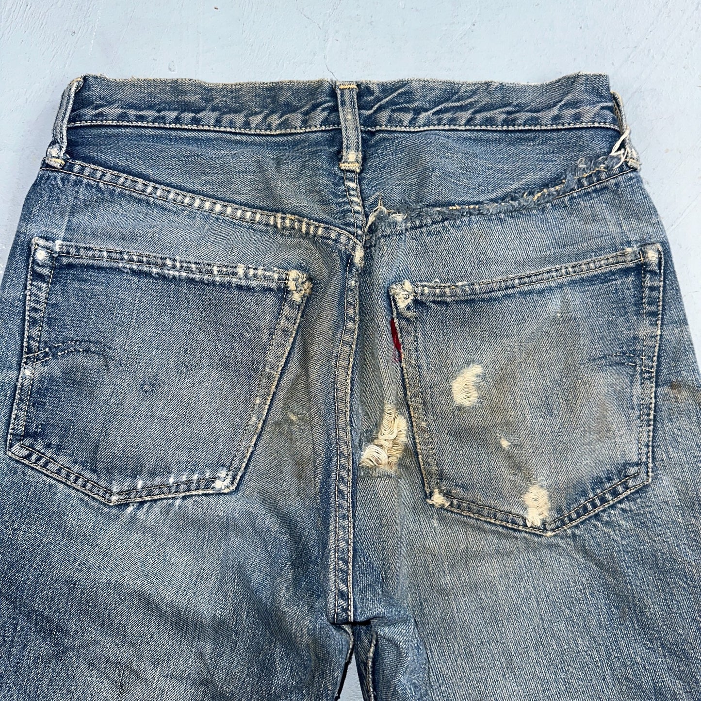 Levis 501 XX Big E Vintage 40s Redline Selvedge USA XX 1940s 50s Jeans 27x27