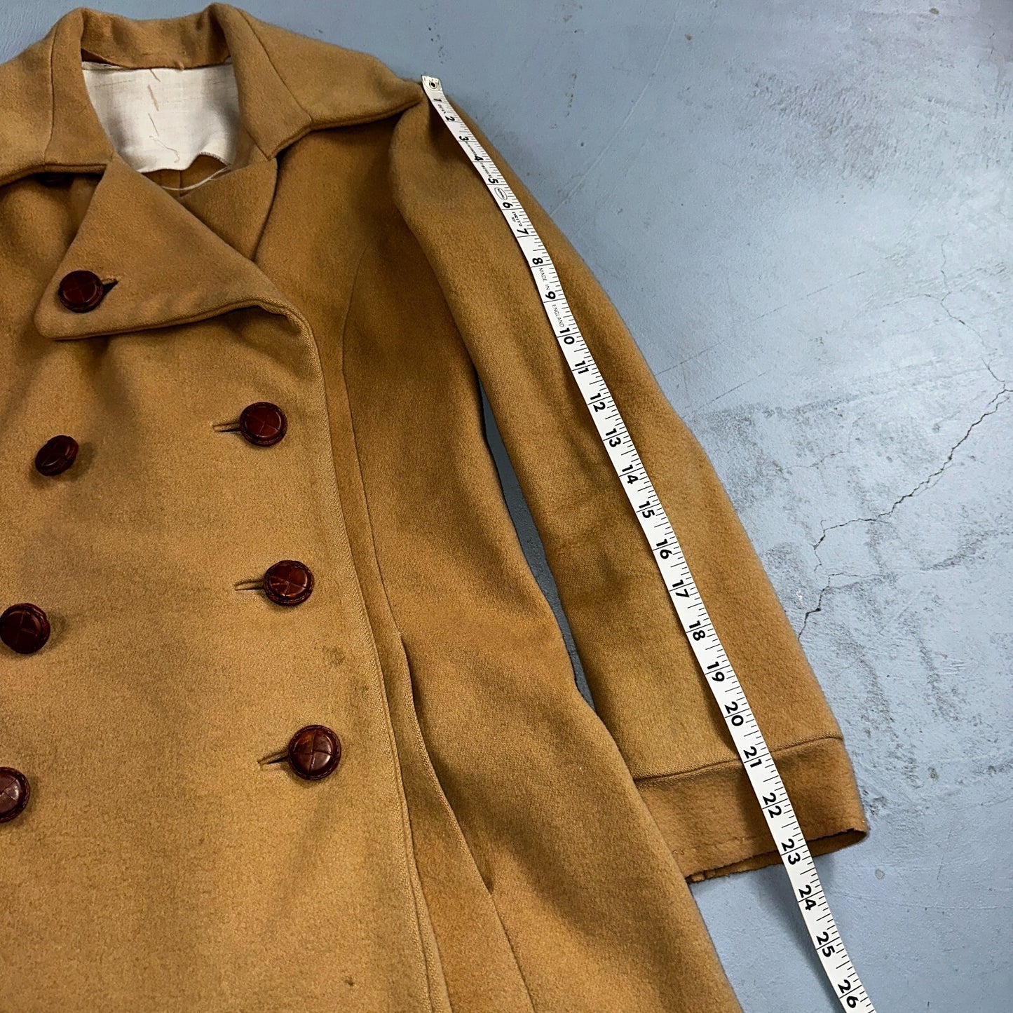 1950s Vintage Taupe Brown Wool Swing Coat Boho Warm Winter Rockabilly Belted 50s