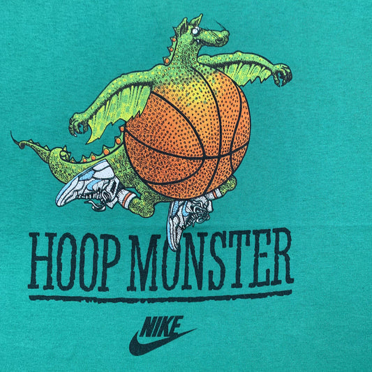 Nike Vintage T Shirt Mens Hoop Monster Cartoon Rare 80s Jordan Green Rap Sports