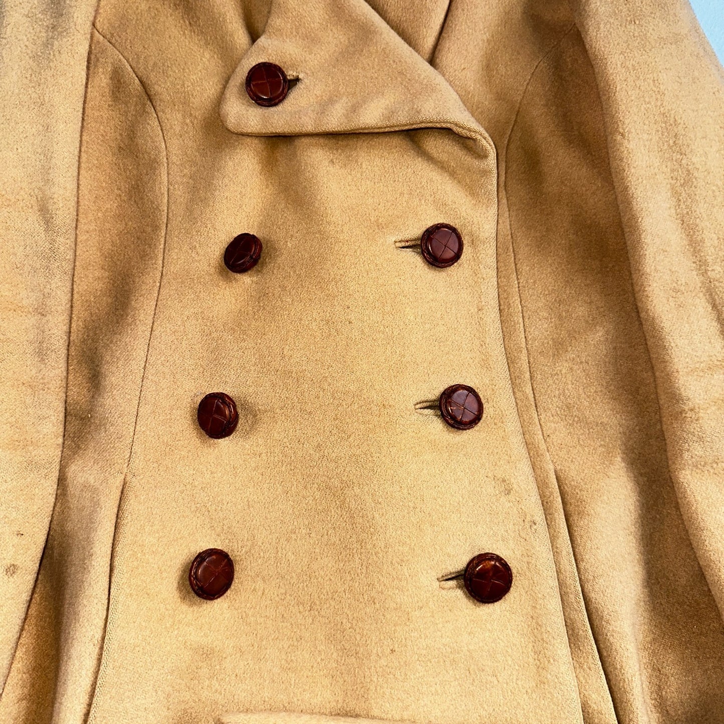 1950s Vintage Taupe Brown Wool Swing Coat Boho Warm Winter Rockabilly Belted 50s