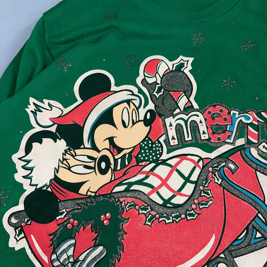 Vintage Disney Christmas Sweatshirt Crewneck Cartoon Mickey Happy Holidays Cute