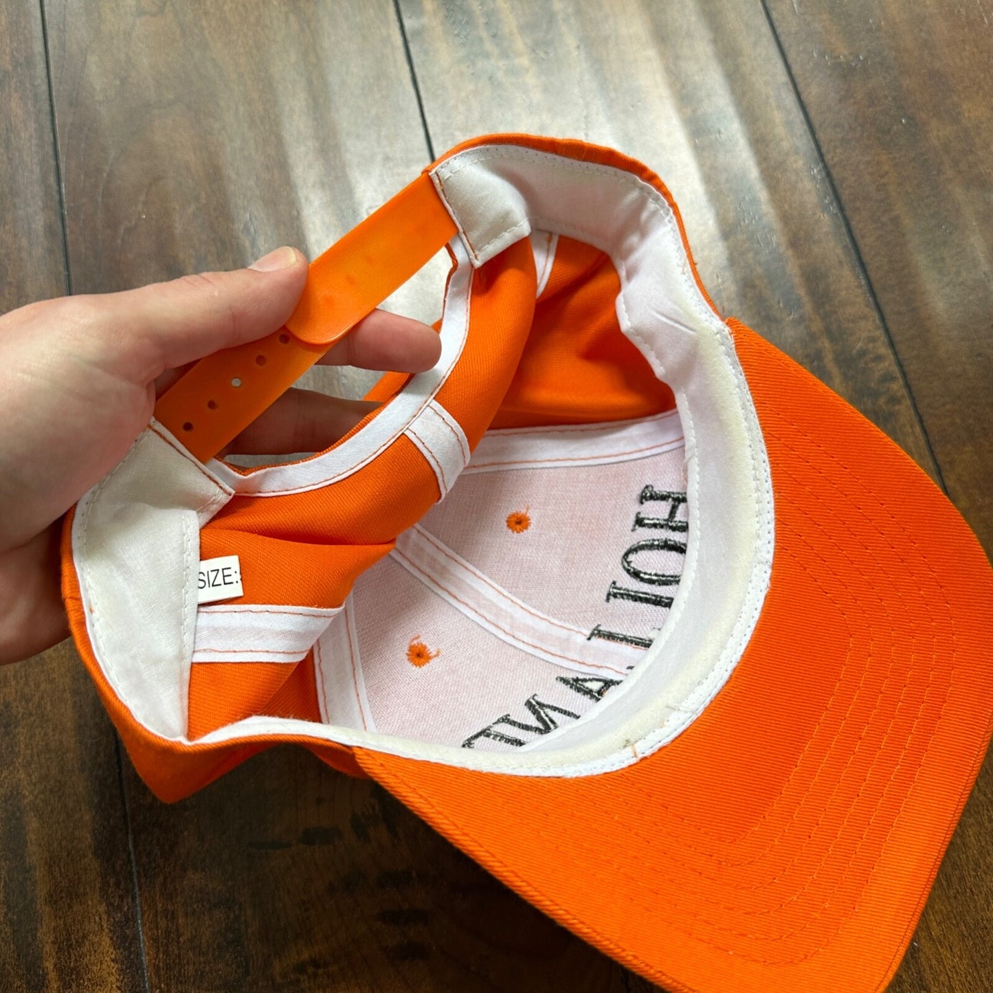 Holland Bright Orange VTG Hat Cap Snapback Cool Basic Text Casual