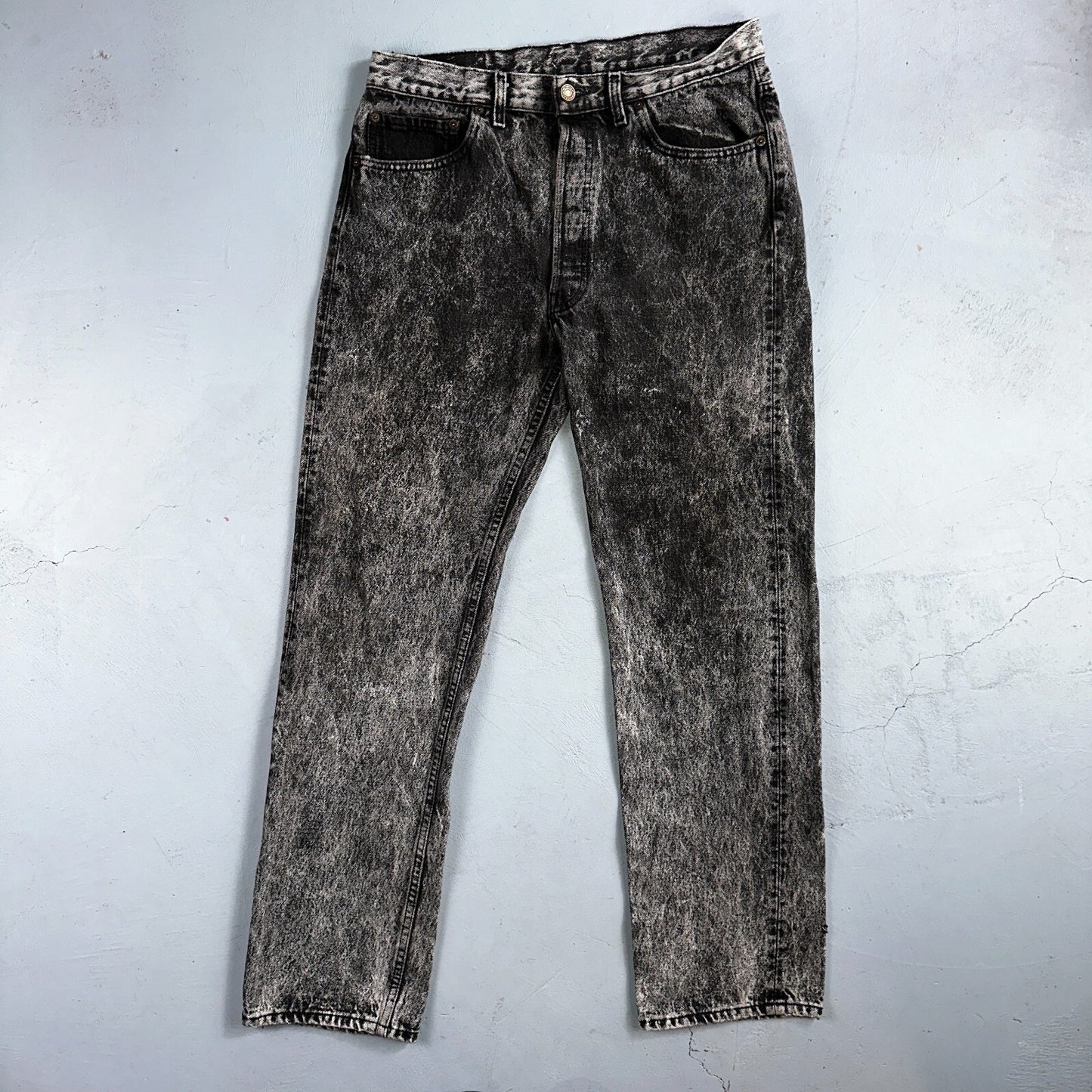 Levis 501 Vintage 80s USA XX Straight Leg Jeans Black Acid Wash 33x32 Act 31x30