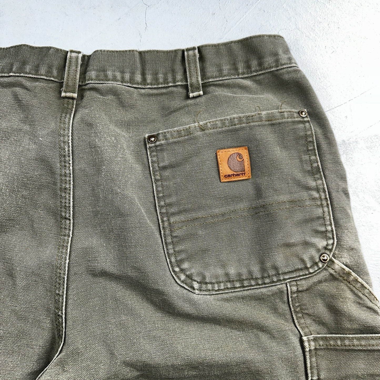 Carhartt VTG Double Knee Carpenter Pants Mexico B01 B136 MOS Green Act 38x32