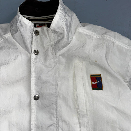 Nike Jacket Vintage 90s Challenge Court Tennis Vest Removable Sleeves RARE White