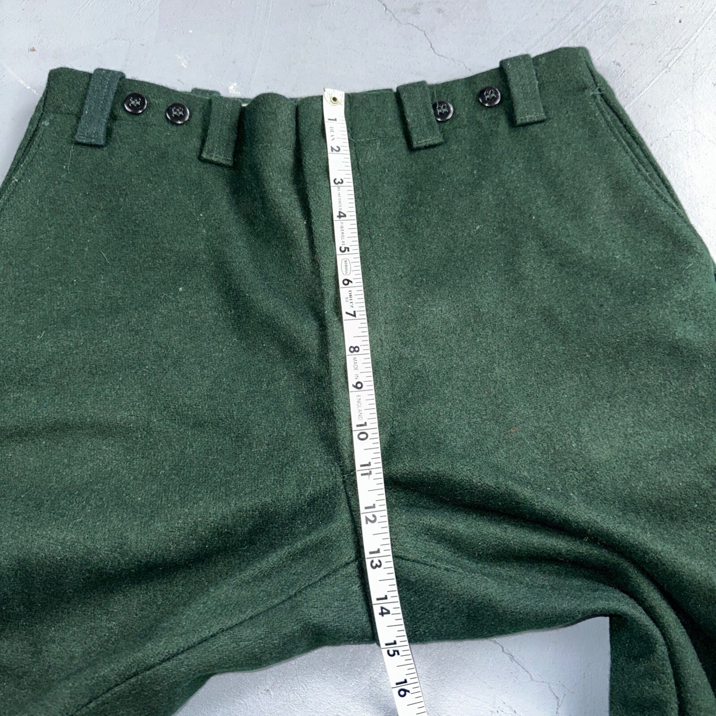 1960s Vintage Green Heavy Wool Hunting Pants 34x28 USA Dry Clean Rockabilly 60s