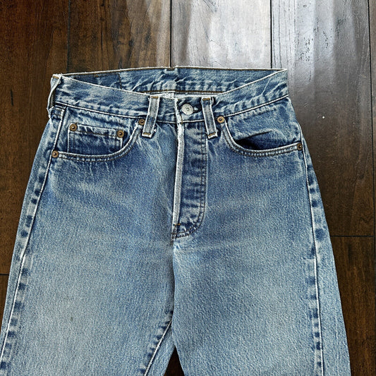 Levis Vintage 80s Redline Selvedge USA 501 XX Jeans 66 70s Light 27x36 Act 25x27